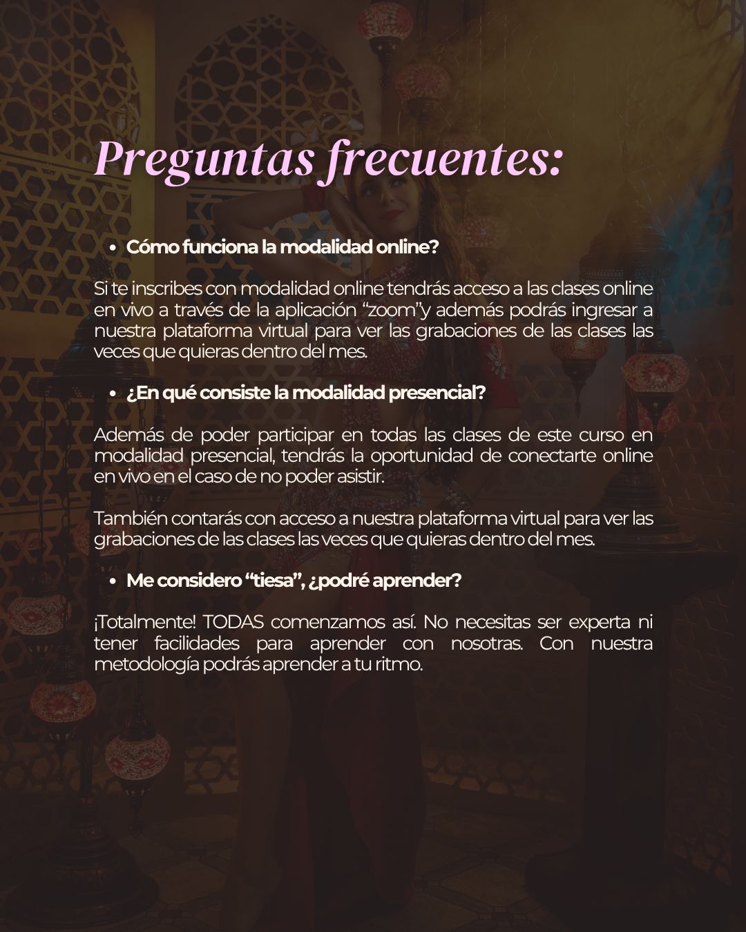 Curso de danza árabe "Enciende tus caderas" ✨
