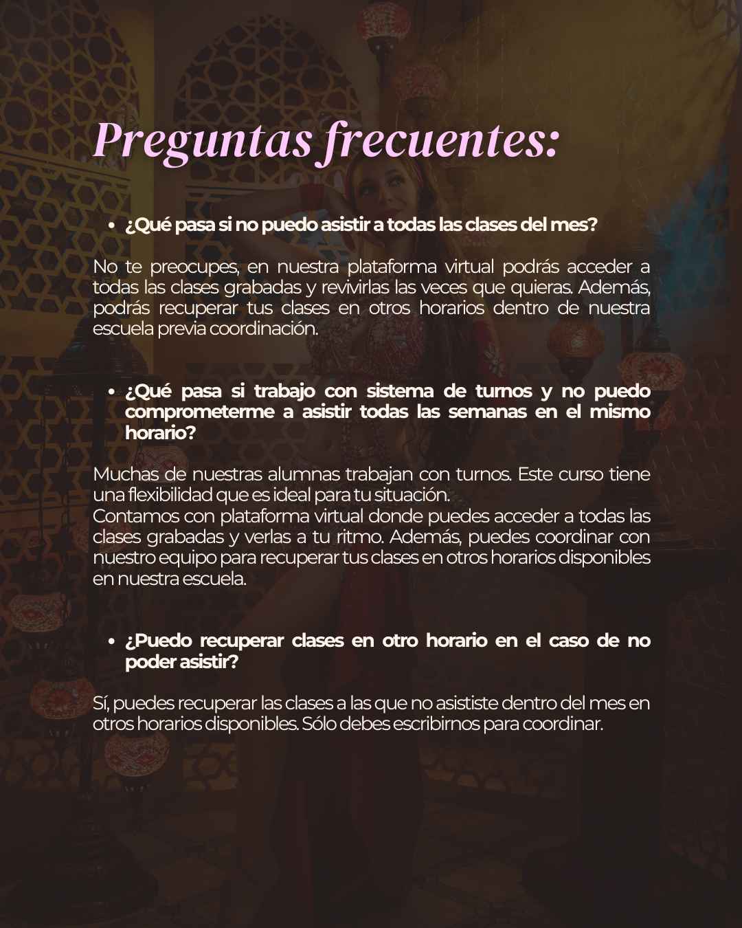 Curso de danza árabe "Enciende tus caderas" ✨
